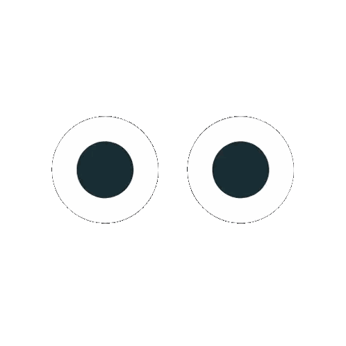 Two White Circles With Black Dots Sticker