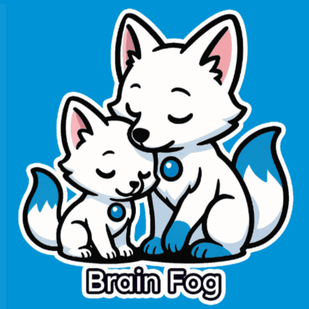 Two White Foxes With Brain Fog GIF