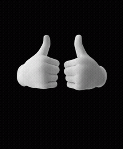 Two White Hands Are Giving A Thumbs Up On A Black Background . GIF