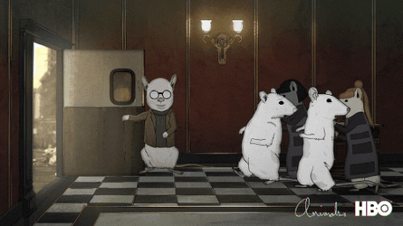 Two White Rats Kicked Out GIF