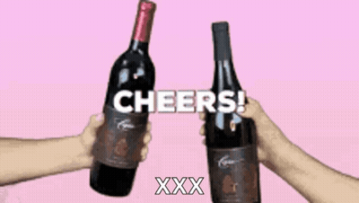 Two Wine Bottles Cheers GIF