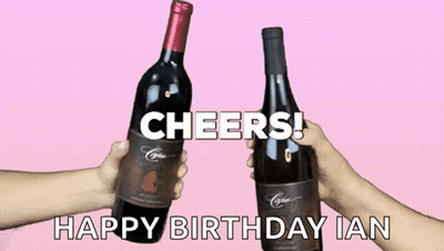 Two Wine Bottles On Pink Background GIF