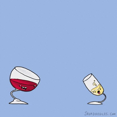 Two Wine Glasses Toasting Javadoodles.com GIF