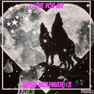Two Wolves Howling At Moon I Love You GIF