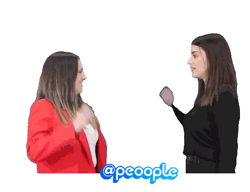 Two Women Are Giving Each Other A High Five In A Dream Team Advertisement Sticker