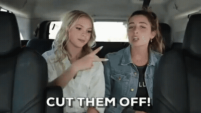 Two Women Are Sitting In The Back Seat Of A Car . One Of The Women Is Pointing At The Other . GIF
