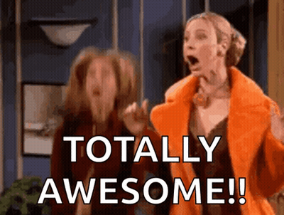 Two Women Are Standing Next To Each Other And One Of Them Is Saying Totally Awesome GIF