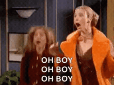 Two Women Are Standing Next To Each Other In A Room And One Of Them Is Wearing A Fur Coat . GIF