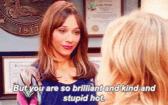 Two Women Are Talking To Each Other And One Of Them Is Saying But You Are So Brilliant And Kind And Stupid Hot GIF