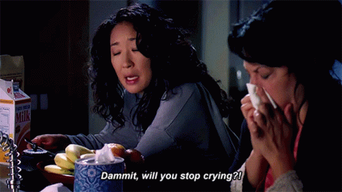 Two Women At Table With Milk Carton One Says Dammit Will You Stop Crying GIF