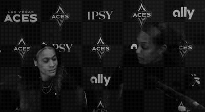 Two Women Black And White Las Vegas Aces GIF