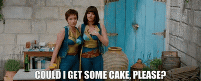 Two Women Could I Get Some Cake Please GIF