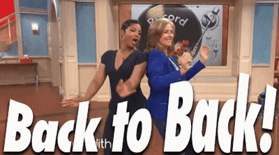Two Women Dancing Back To Back GIF