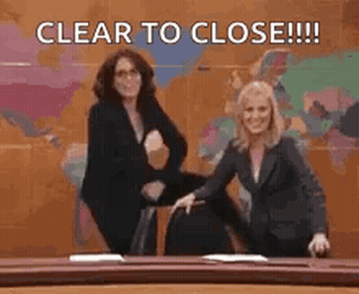 Two Women Dancing In Front Of World Map Saying Clear To Close GIF