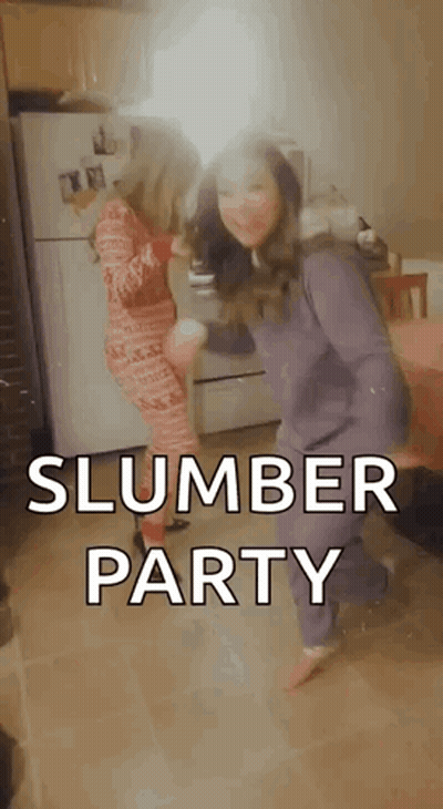 Two Women Dancing In Pajamas GIF