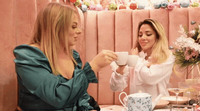 Two Women Drinking Tea GIF