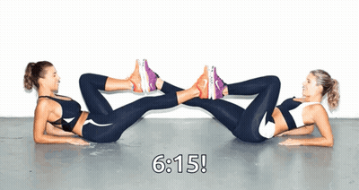 Two Women Exercising At 6:15 GIF