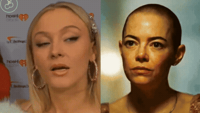 Two Women Face Close Up GIF