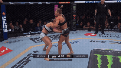 Two Women Fighting In Boxing Ring GIF