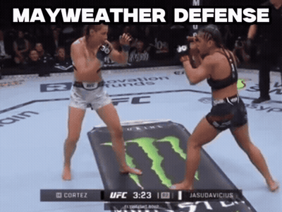Two Women Fighting In Boxing Ring Mayweather Defense GIF
