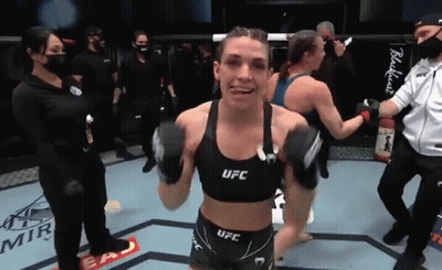 Two Women Fighting In UFC Ring Clock 4:12 GIF