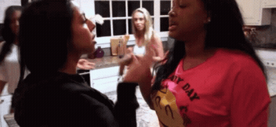 Two Women Fighting Pink Shirt Any Day GIF