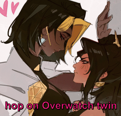 Two Women Hop On Overwatch Twin GIF
