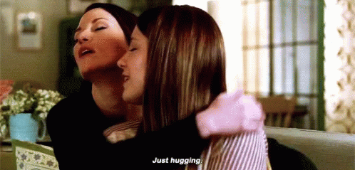 Two Women Hugging GIF