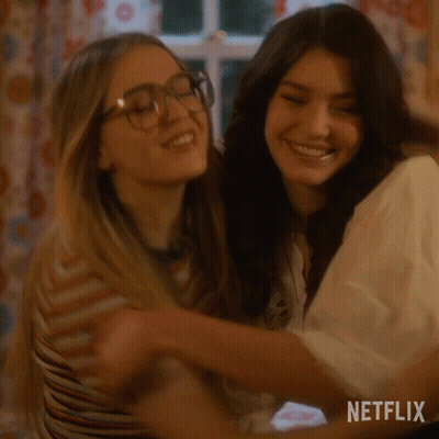 Two Women Hugging Each Other With Netflix Written On The Bottom GIF