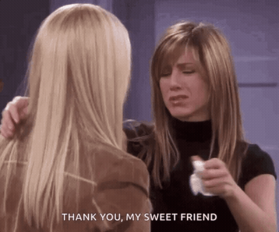 Two Women Hugging Holding Thank You My Sweet Friend Paper GIF