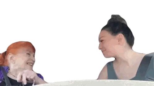 Two Women Hugging One In Purple Shirt Sticker