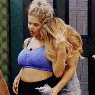 Two Women Hugging One Pregnant GIF