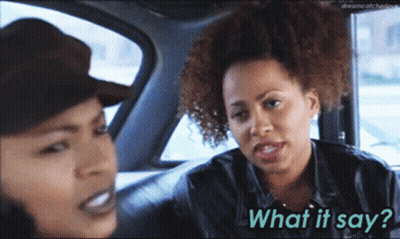 Two Women In A Car Saying What It Say GIF