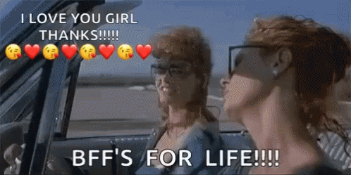 Two Women In A Car With The Words I Love You Girl Thanks GIF