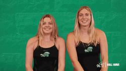 Two Women In Bathing Suit Rock Paper Scissors GIF