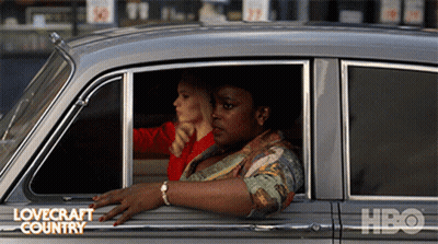 Two Women In Car Lovecraft Country GIF