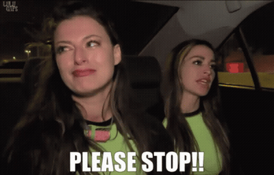 Two Women In Car Please Stop GIF