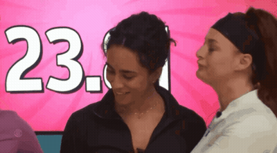 Two Women In Front Of Pink Background With 23.1 GIF