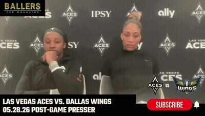 Two Women In Front Of Wall Saying Ballers GIF