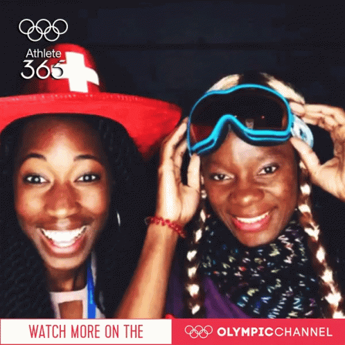 Two Women In Hats And Goggles With Watch GIF