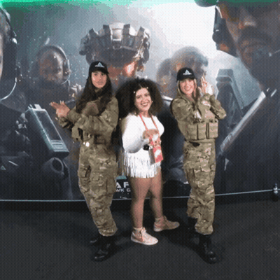 Two Women in Military Uniforms Posing