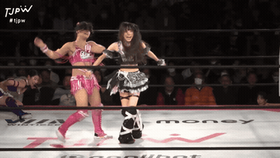 Two Women In Wrestling Ring TJPW GIF