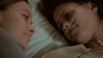 Two Women Kissing In Hospital Bed GIF
