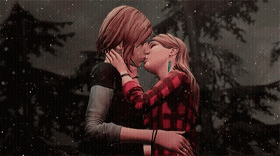Two Women Kissing In Snow GIF
