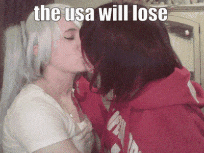 Two Women Kissing The USA Will Lose GIF
