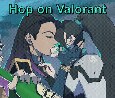 Two Women Kissing With Hop On Valorant GIF