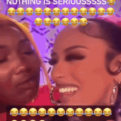 Two Women Laughing Looking At Each Other GIF