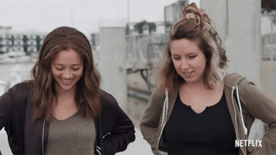 Two Women Next To Netflix GIF