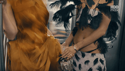 Two Women On A Train With HBO Max GIF