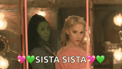 Two Women On Swing Saying Sista Sista GIF